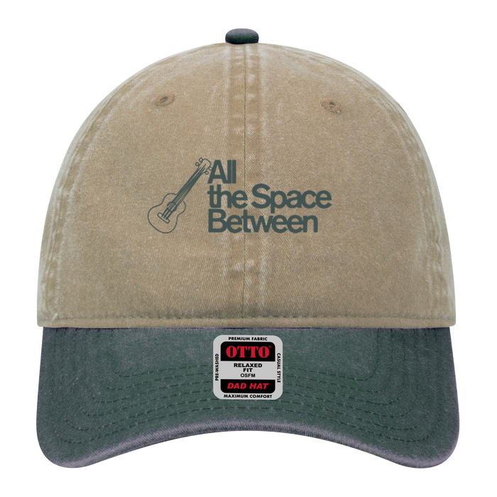 Khaki / Dark Green Guitar Washed Dad Hat